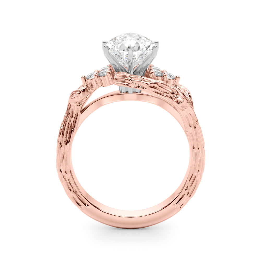 Cherished Center Round Diamond Engagement Ring â€” 10K/14K Gold & Platinum