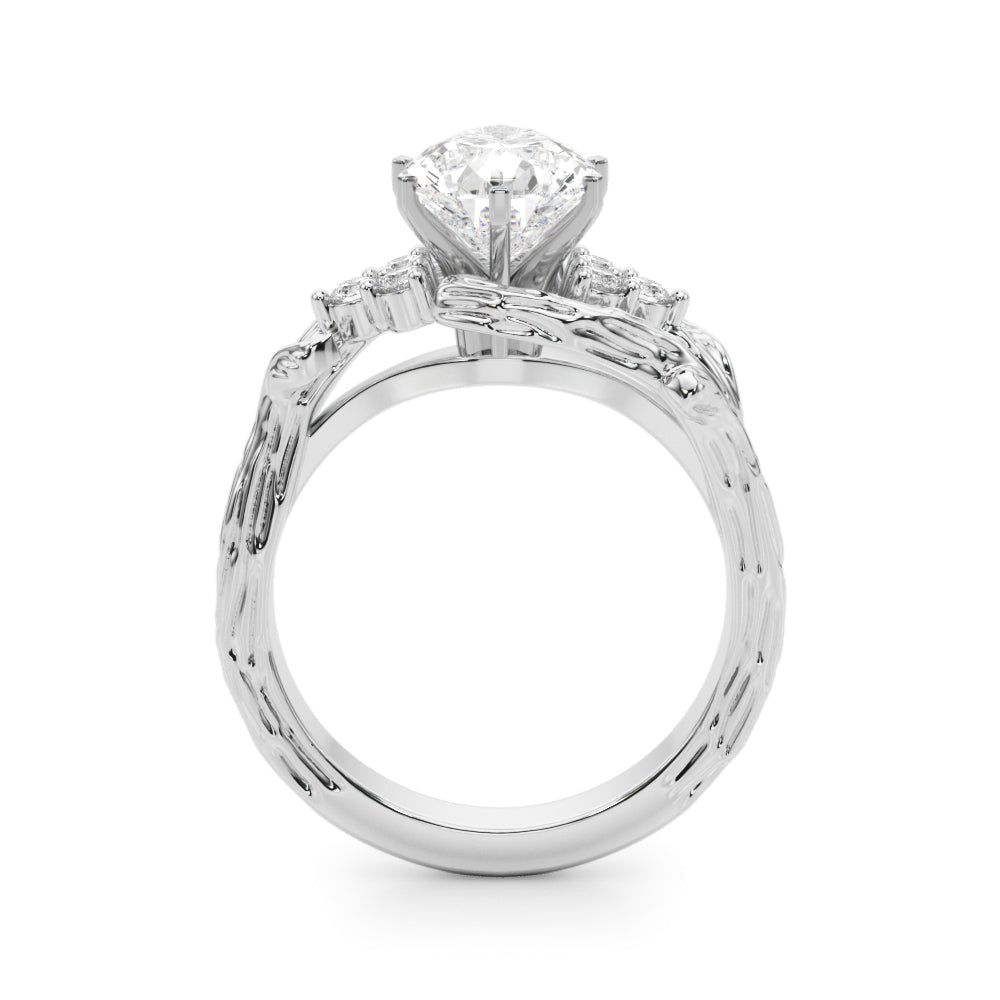 Cherished Center Round Diamond Engagement Ring â€” 10K/14K Gold & Platinum
