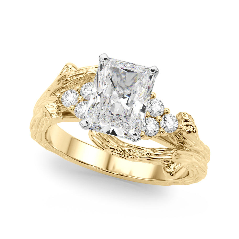 Cherished Center Round Diamond Engagement Ring â€” 10K/14K Gold & Platinum