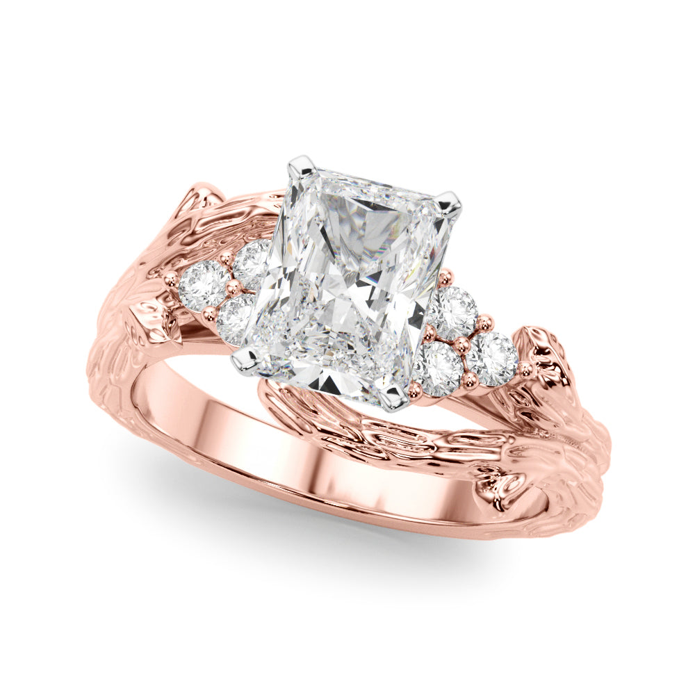 Cherished Center Round Diamond Engagement Ring â€” 10K/14K Gold & Platinum