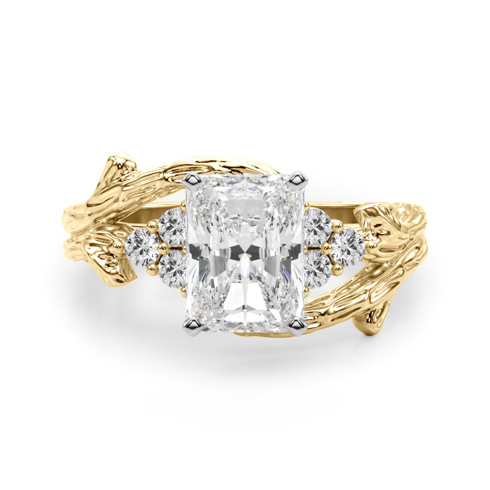 Cherished Center Round Diamond Engagement Ring â€” 10K/14K Gold & Platinum