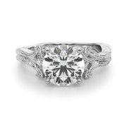 Majestic Sidestone Round Diamond Engagement Ring in 10K/14K gold and platinum with certified lab-grown or natural diamonds