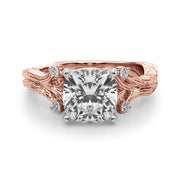 Majestic Sidestone Round Diamond Engagement Ring in 10K/14K gold and platinum with certified lab-grown or natural diamonds