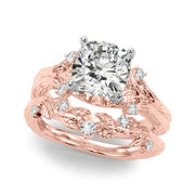Majestic Sidestone Round Diamond Engagement Ring in 10K/14K gold and platinum with certified lab-grown or natural diamonds