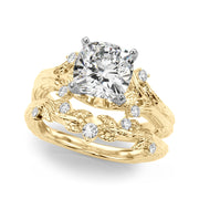 Majestic Sidestone Round Diamond Engagement Ring in 10K/14K gold and platinum with certified lab-grown or natural diamonds