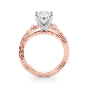 Majestic Sidestone Round Diamond Engagement Ring in 10K/14K gold and platinum with certified lab-grown or natural diamonds