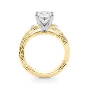 Majestic Sidestone Round Diamond Engagement Ring in 10K/14K gold and platinum with certified lab-grown or natural diamonds