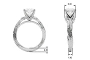 Majestic Sidestone Round Diamond Engagement Ring in 10K/14K gold and platinum with certified lab-grown or natural diamonds