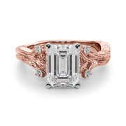Majestic Sidestone Round Diamond Engagement Ring in 10K/14K gold and platinum with certified lab-grown or natural diamonds