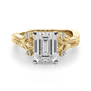 Majestic Sidestone Round Diamond Engagement Ring in 10K/14K gold and platinum with certified lab-grown or natural diamonds