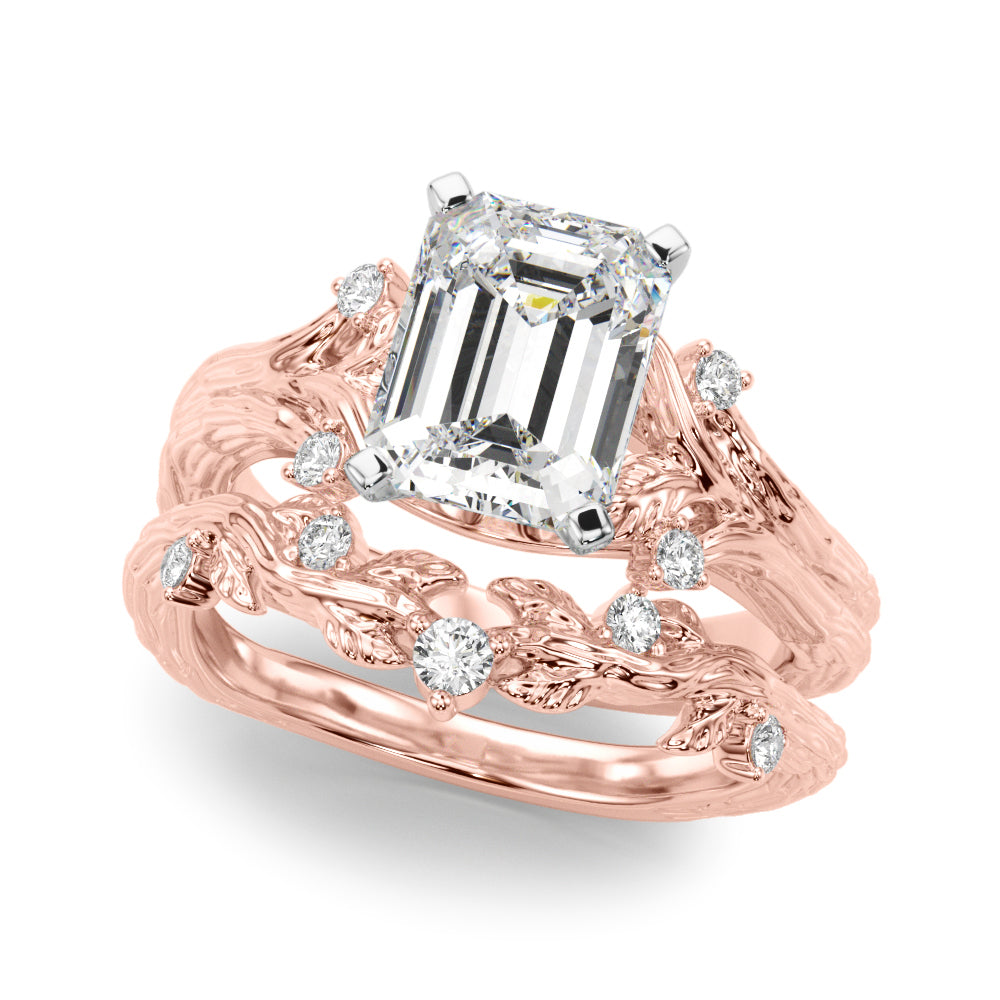 Majestic Sidestone Round Diamond Engagement Ring in 10K/14K gold and platinum with certified lab-grown or natural diamonds