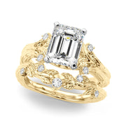 Majestic Sidestone Round Diamond Engagement Ring in 10K/14K gold and platinum with certified lab-grown or natural diamonds