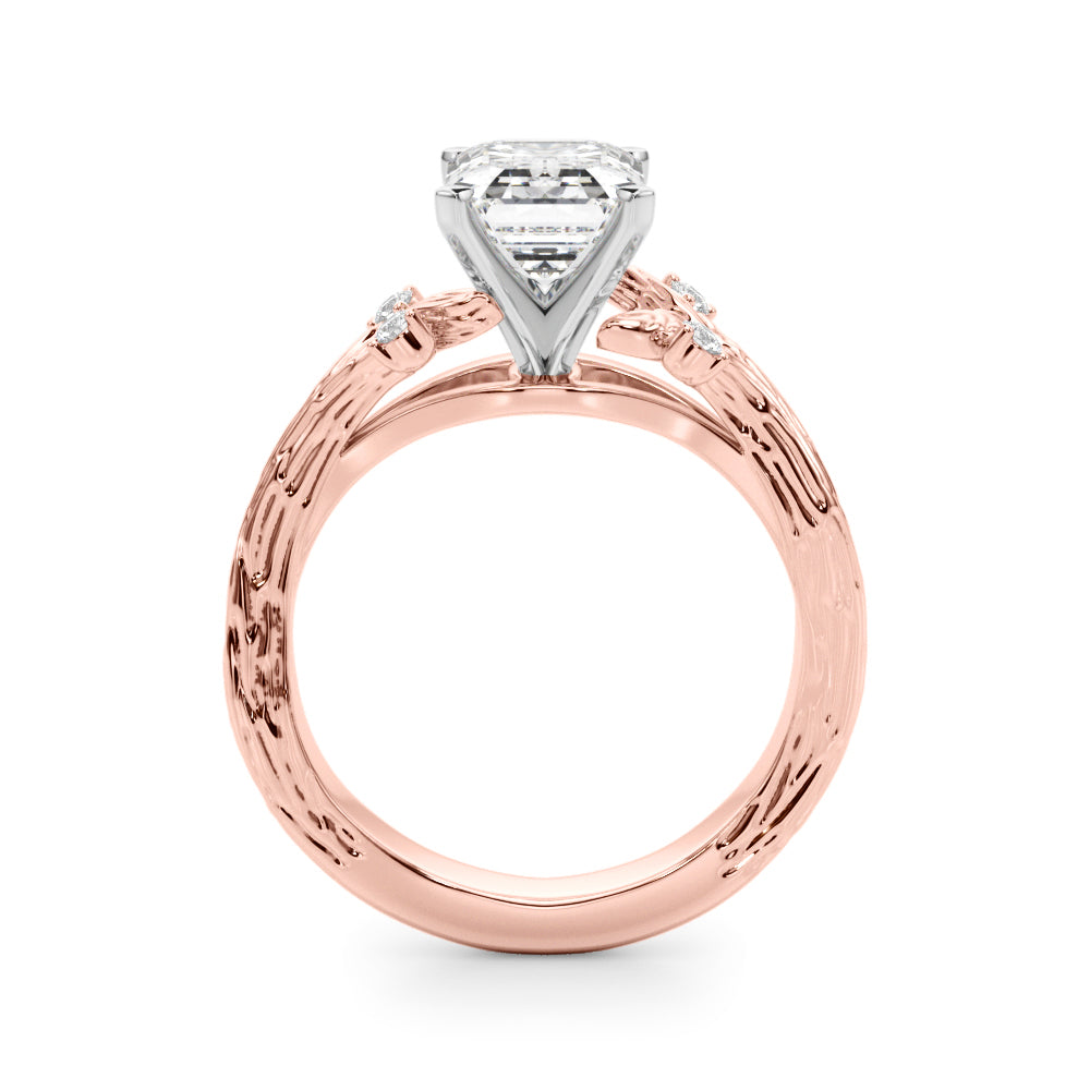 Majestic Sidestone Round Diamond Engagement Ring in 10K/14K gold and platinum with certified lab-grown or natural diamonds