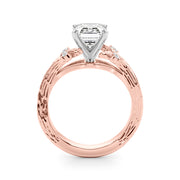 Majestic Sidestone Round Diamond Engagement Ring in 10K/14K gold and platinum with certified lab-grown or natural diamonds