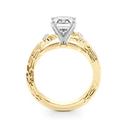 Majestic Sidestone Round Diamond Engagement Ring in 10K/14K gold and platinum with certified lab-grown or natural diamonds