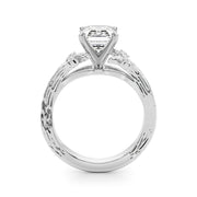 Majestic Sidestone Round Diamond Engagement Ring in 10K/14K gold and platinum with certified lab-grown or natural diamonds