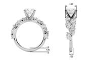 Majestic Sidestone Round Diamond Engagement Ring in 10K/14K gold and platinum with certified lab-grown or natural diamonds