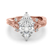 Majestic Sidestone Round Diamond Engagement Ring in 10K/14K gold and platinum with certified lab-grown or natural diamonds