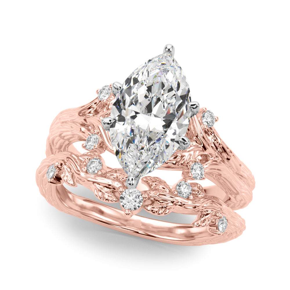 Majestic Sidestone Round Diamond Engagement Ring in 10K/14K gold and platinum with certified lab-grown or natural diamonds