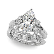 Majestic Sidestone Round Diamond Engagement Ring in 10K/14K gold and platinum with certified lab-grown or natural diamonds