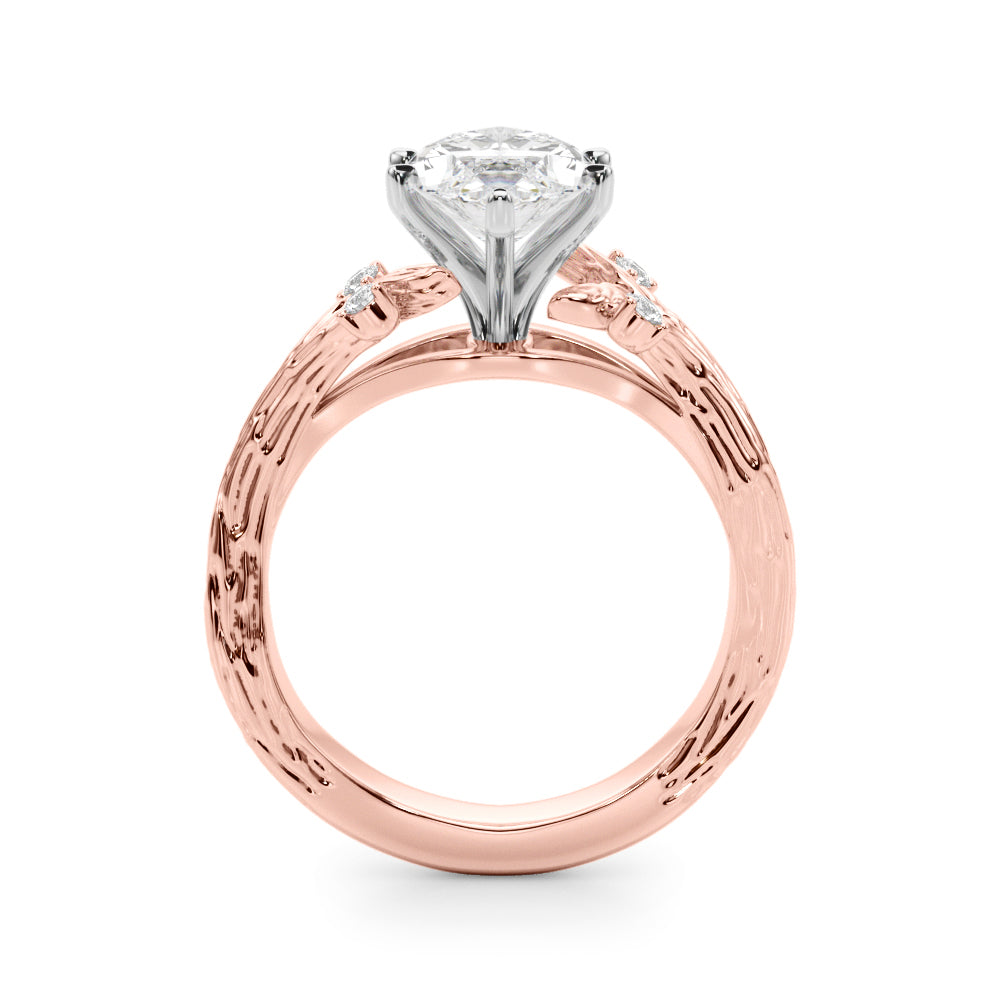 Majestic Sidestone Round Diamond Engagement Ring in 10K/14K gold and platinum with certified lab-grown or natural diamonds