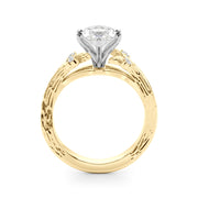 Majestic Sidestone Round Diamond Engagement Ring in 10K/14K gold and platinum with certified lab-grown or natural diamonds
