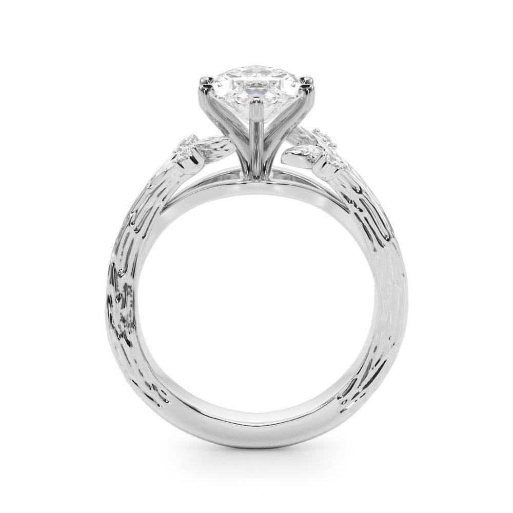 Majestic Sidestone Round Diamond Engagement Ring in 10K/14K gold and platinum with certified lab-grown or natural diamonds