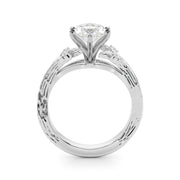Majestic Sidestone Round Diamond Engagement Ring in 10K/14K gold and platinum with certified lab-grown or natural diamonds