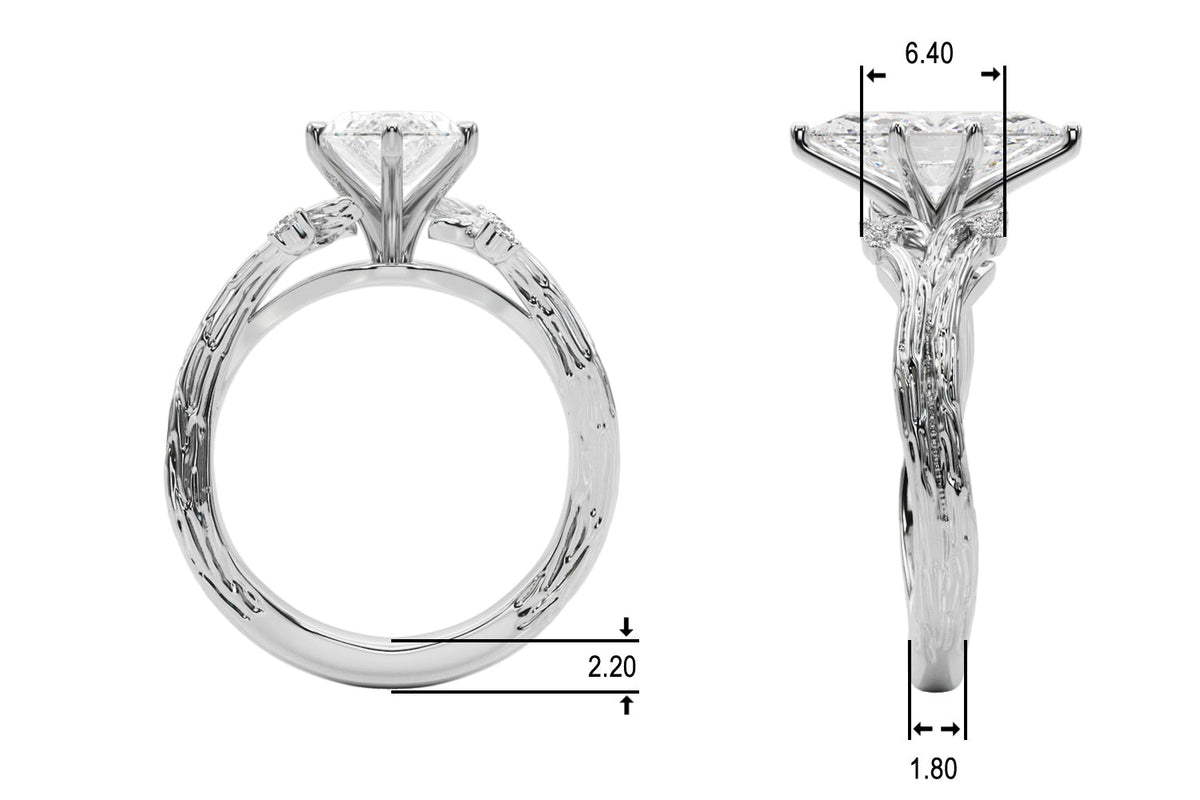 Majestic Sidestone Round Diamond Engagement Ring in 10K/14K gold and platinum with certified lab-grown or natural diamonds