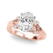 Majestic Sidestone Round Diamond Engagement Ring in 10K/14K gold and platinum with certified lab-grown or natural diamonds