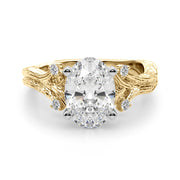 Majestic Sidestone Round Diamond Engagement Ring in 10K/14K gold and platinum with certified lab-grown or natural diamonds