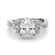Majestic Sidestone Round Diamond Engagement Ring in 10K/14K gold and platinum with certified lab-grown or natural diamonds