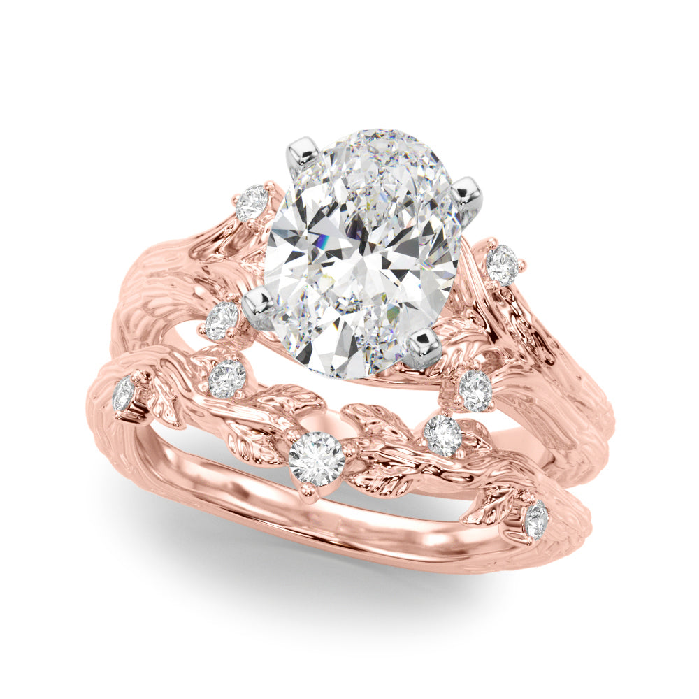 Majestic Sidestone Round Diamond Engagement Ring in 10K/14K gold and platinum with certified lab-grown or natural diamonds