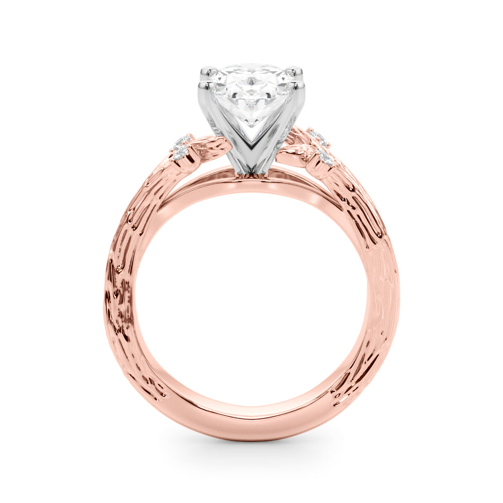 Majestic Sidestone Round Diamond Engagement Ring in 10K/14K gold and platinum with certified lab-grown or natural diamonds
