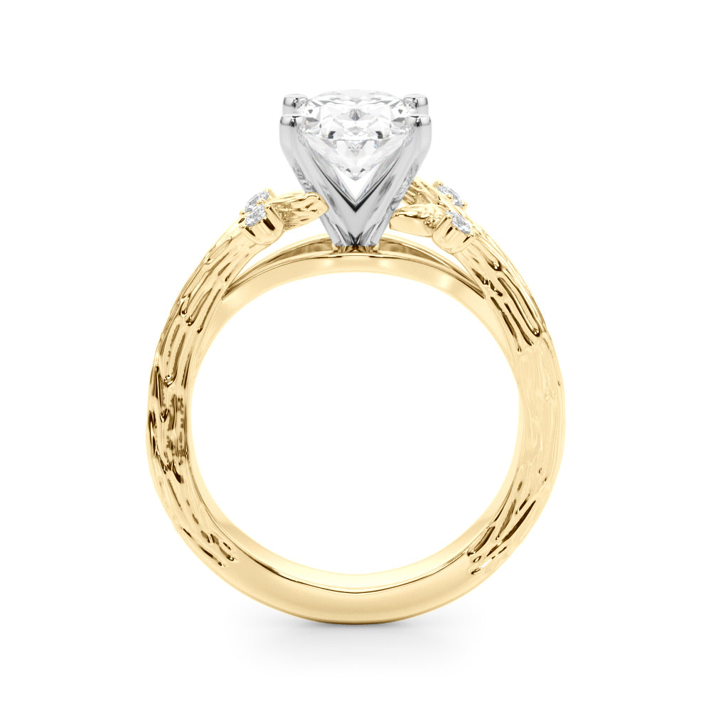 Majestic Sidestone Round Diamond Engagement Ring in 10K/14K gold and platinum with certified lab-grown or natural diamonds