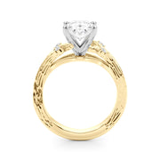 Majestic Sidestone Round Diamond Engagement Ring in 10K/14K gold and platinum with certified lab-grown or natural diamonds