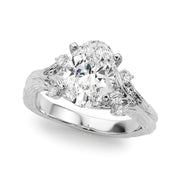 Majestic Sidestone Round Diamond Engagement Ring in 10K/14K gold and platinum with certified lab-grown or natural diamonds