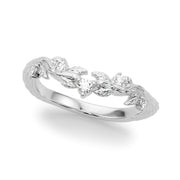 Nature Inspired Half Eternity Ring in 10K/14K gold and platinum with certified lab-grown or natural diamonds