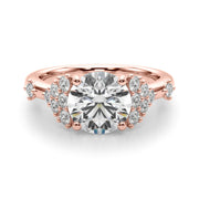 Sculpted Ov Center Round Diamond Engagement Ring â€” 10K/14K Gold & Platinum