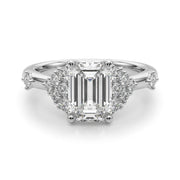 Sculpted Ov Center Round Diamond Engagement Ring â€” 10K/14K Gold & Platinum