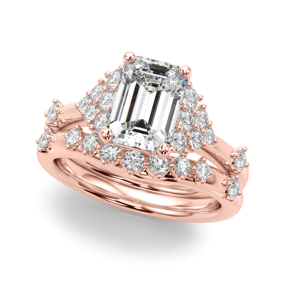 Sculpted Ov Center Round Diamond Engagement Ring â€” 10K/14K Gold & Platinum