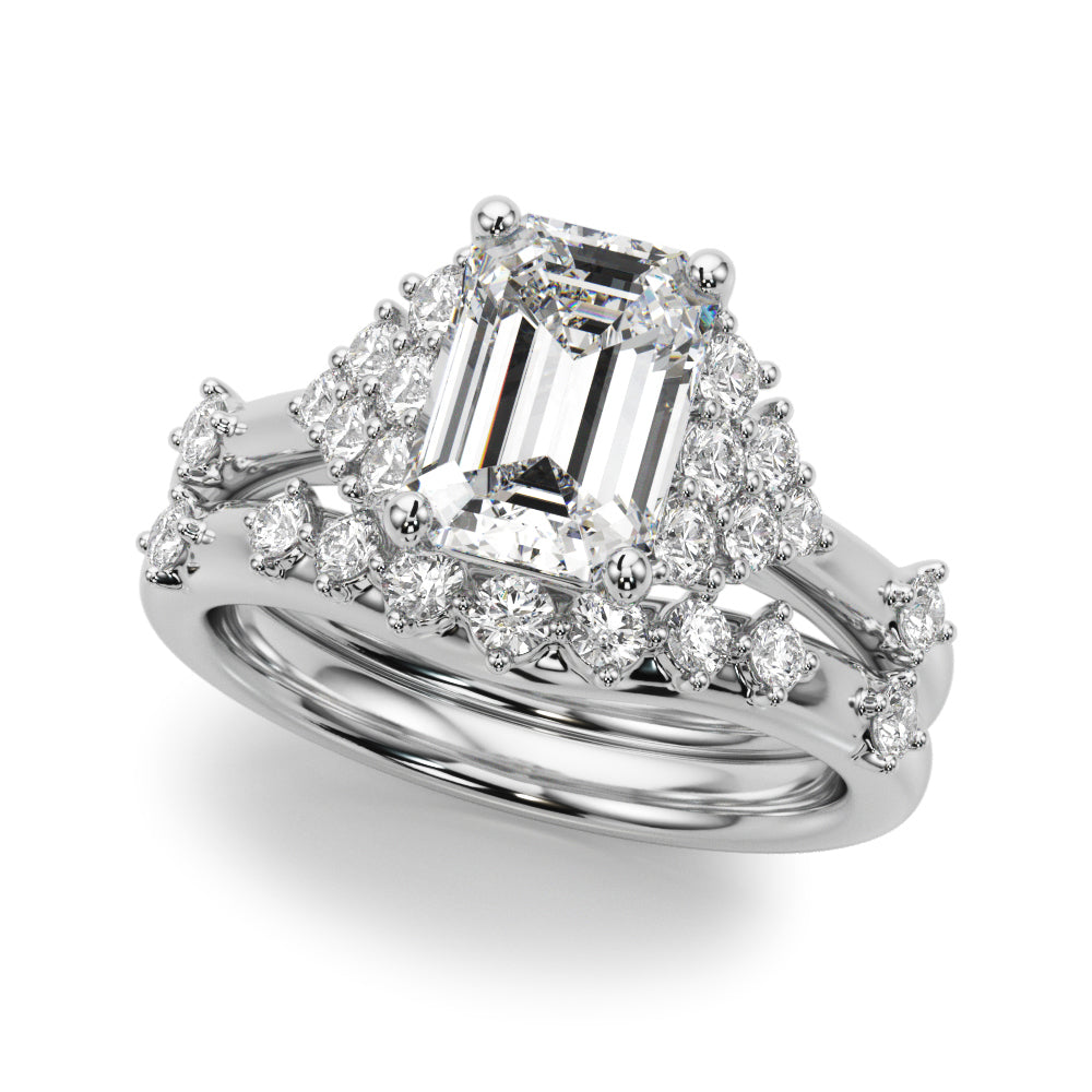 Sculpted Ov Center Round Diamond Engagement Ring â€” 10K/14K Gold & Platinum