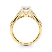 Sculpted Ov Center Round Diamond Engagement Ring â€” 10K/14K Gold & Platinum