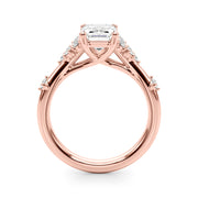 Sculpted Ov Center Round Diamond Engagement Ring â€” 10K/14K Gold & Platinum
