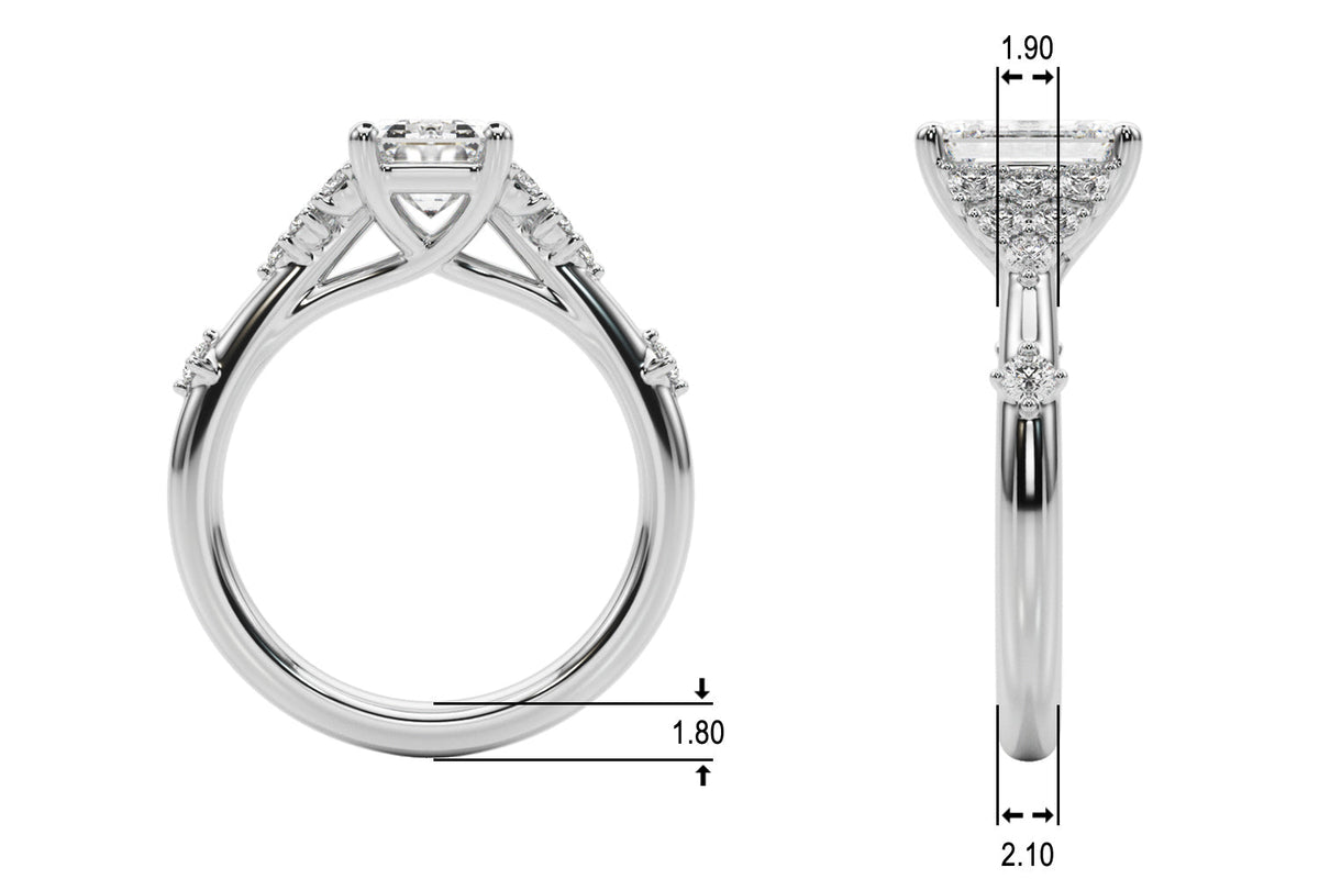 Sculpted Ov Center Round Diamond Engagement Ring â€” 10K/14K Gold & Platinum