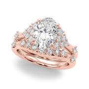 Sculpted Ov Center Round Diamond Engagement Ring â€” 10K/14K Gold & Platinum
