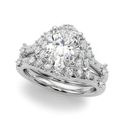 Sculpted Ov Center Round Diamond Engagement Ring â€” 10K/14K Gold & Platinum