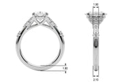 Sculpted Ov Center Round Diamond Engagement Ring â€” 10K/14K Gold & Platinum