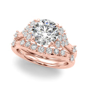 Sculpted Ov Center Round Diamond Engagement Ring â€” 10K/14K Gold & Platinum