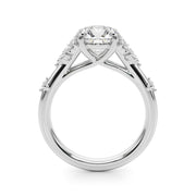 Sculpted Ov Center Round Diamond Engagement Ring â€” 10K/14K Gold & Platinum